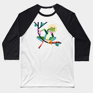 Frog Geometric Design Baseball T-Shirt